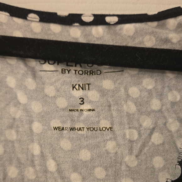 Torrid Black and White Polka Dot Lace Blouse - Picture 2 of 3